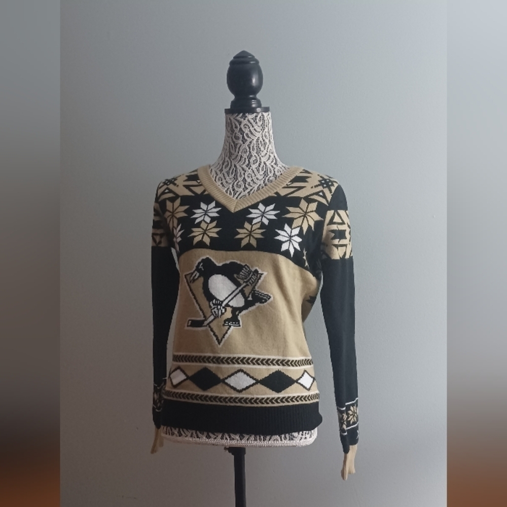 Pittsburg Penguins NHL Small Winter Christmas Holiday Sweater - Picture 11 of 11